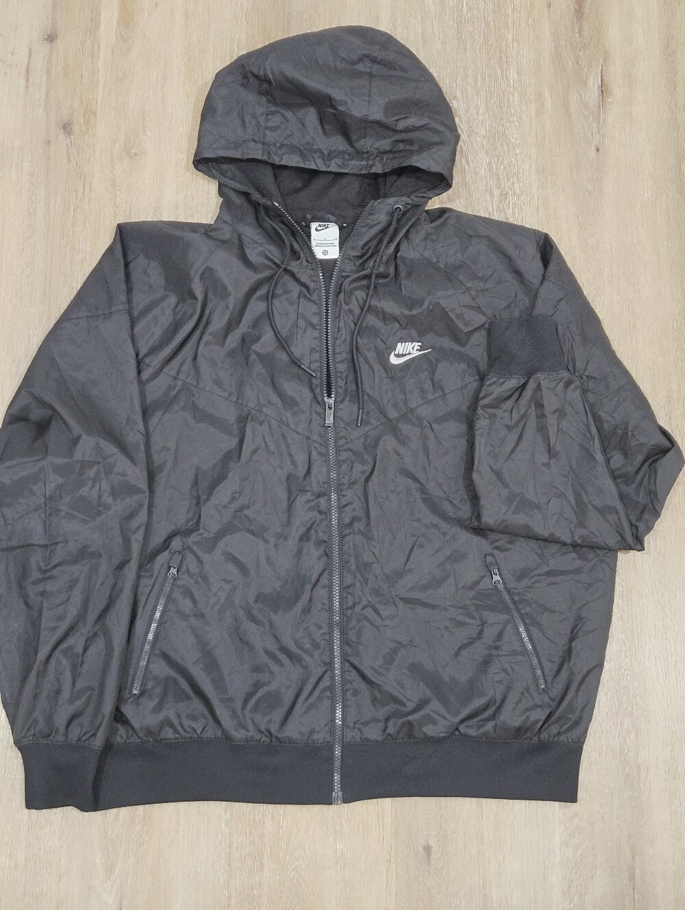 Nike Black Hooded Full-Zip Windbreaker Jacket